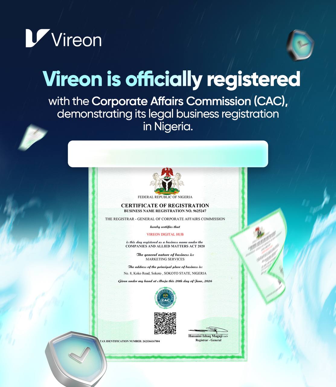 CAC Registration Certificate